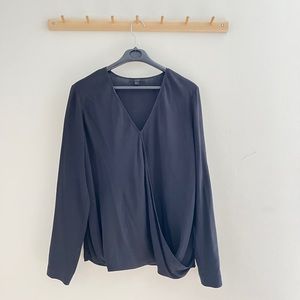 COS black wrap blouse (US 6)